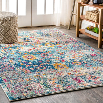Vibrant bohemian Flair Boho Vintage Medallion Area Rug